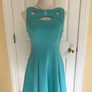 Danny & Nicole Turquoise Fit-and-Flare Mini Dress